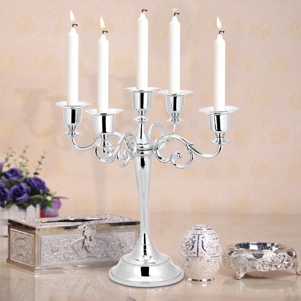 White Dolity Antique Wrought Iron Dinner Table Candelabras Candle Holder 5 Heads Tealight Candlestick Housewarming Decor Gift White Dolity Antique Wrought Iron Dinner Table Candelabras Candle Holder 5 Heads Tealight Candlestick Housewarming Decor Gift