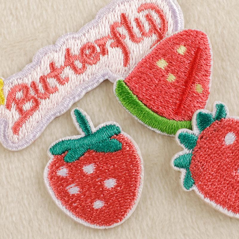 Duoku Cartoon Rabbit & Strawberry Self-Adhesive Embroidery Cloth Patch for DIY Clothing Accessories
