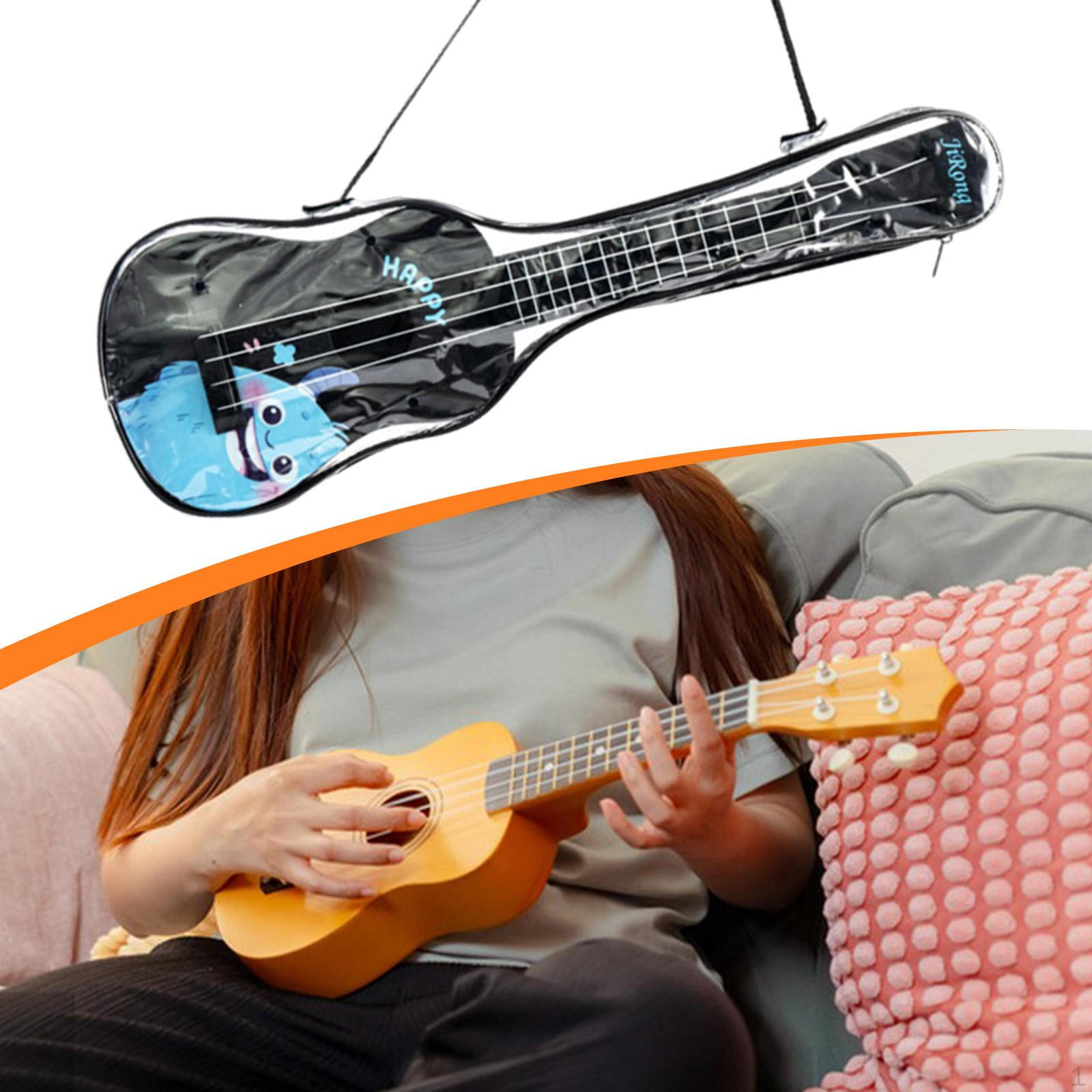 

16.54 Kids Ukulele 4 Strings Guitar Early Educational with Picks Musical Instruments Storage Bag чорний