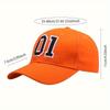 Lightweight & Durable Bright Orange Embroidered Baseball Cap Adjustable Strap, Wide Brim, Outdoor Activities, Beach Vacations
