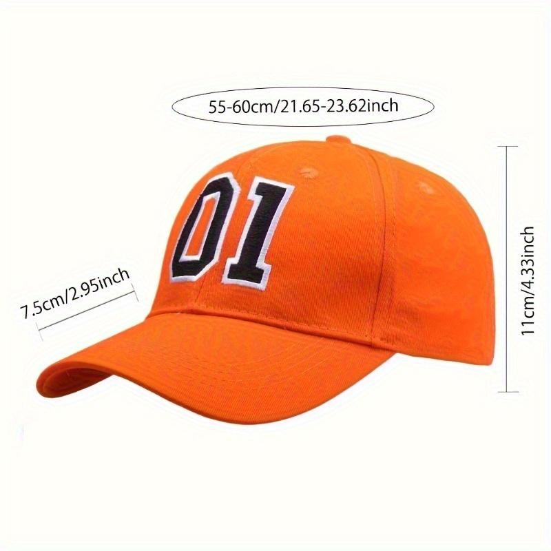 Lightweight & Durable Bright Orange Embroidered Baseball Cap Adjustable Strap, Wide Brim, Outdoor Activities, Beach Vacations