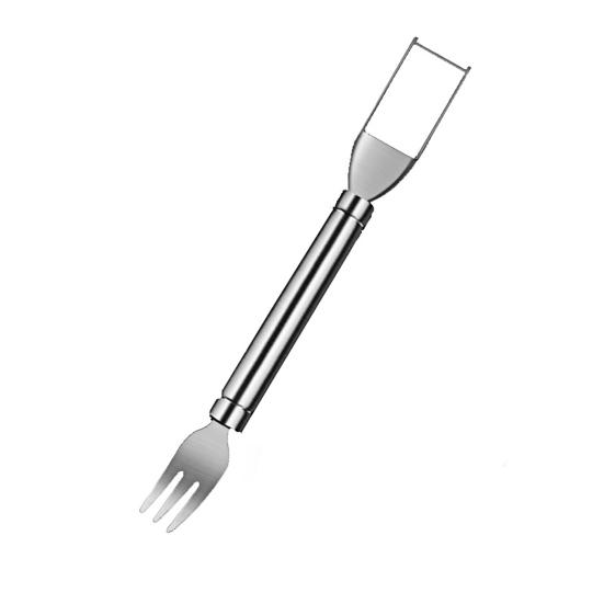 Watermelon Cutter Stainless Steel 2-in-1 Fruit Fork Cutting Tool Double Head Fruit Slicer Portable Watermelon Slicer Kitchen Fruit Cutter Machine