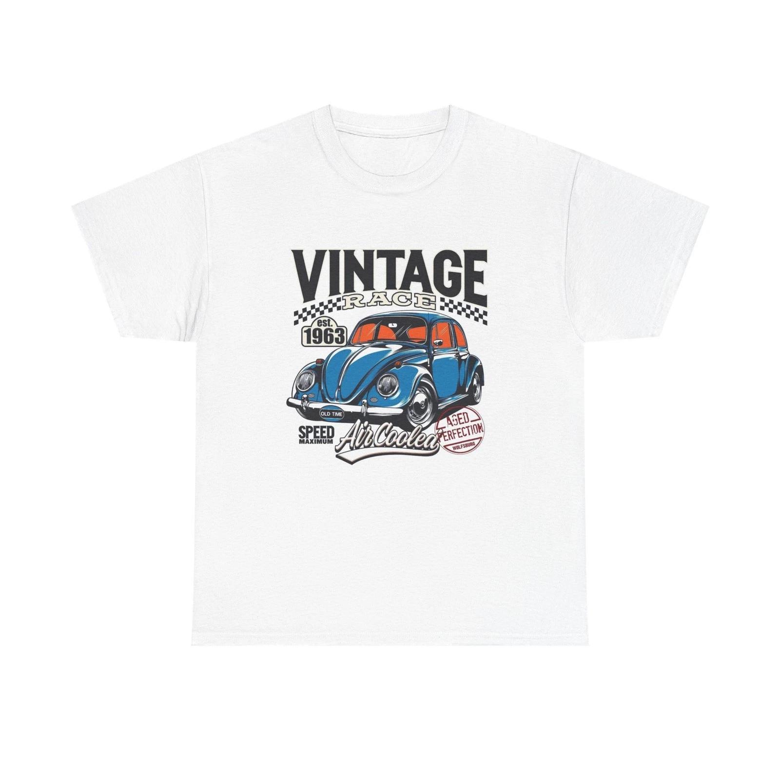 Vintage Bug Beetle Racing Graphic T Shirt Retro Unisex Heavy Cotton Tee 3XL