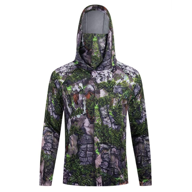 Mens Quick-Dry Breathable Mesh Hunting Fishing Sun Protection Shirt Outdoor Activities Fall Winter