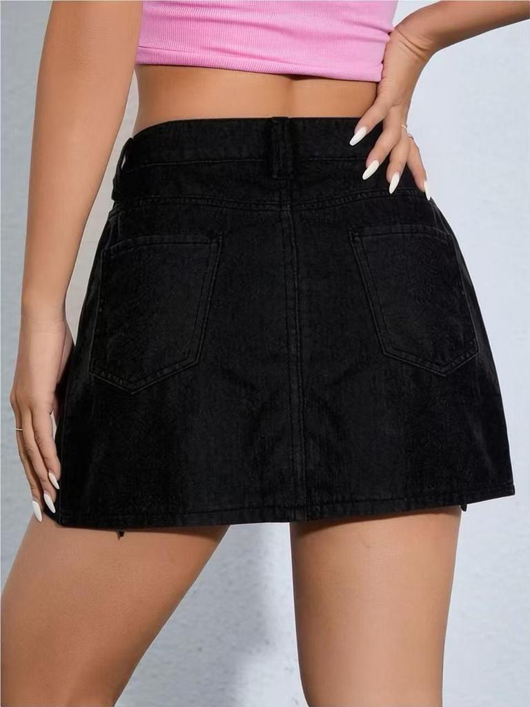 European & American Style Low-Waist Slim Hip Skirt - Autumn Solid Color