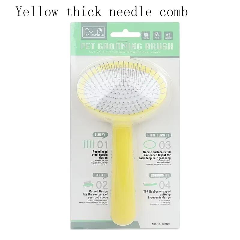 

Расческа для домашних животных 1 шт., принадлежности для кошек и собак, расчесывание, уход за пушистой шерстью, принадлежности для домашних животных, средство для удаления липкой шерсти, игольчатый массаж, гладкая шерсть