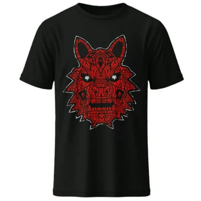 2025 Jacob Fatu Same Tribal Mask Print Men and Women Same High-quality Outer Wear Cotton Short-sleeved T-shirt Summer