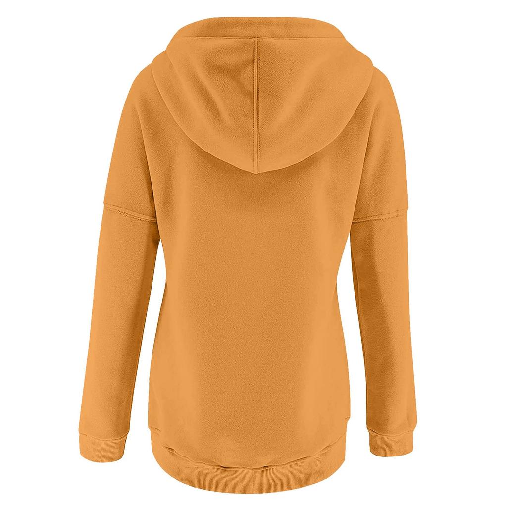 Damen Pullover Hoodies Tops Lässige Button-Down-Sweatshirts mit langen Ärmeln und Taschen