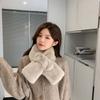 Furry Scarf Student Button Autumn and Winter Plush Girl Cross Warm Scarf Imitation Fur Rex Rabbit Fur Thickened Fur Collar