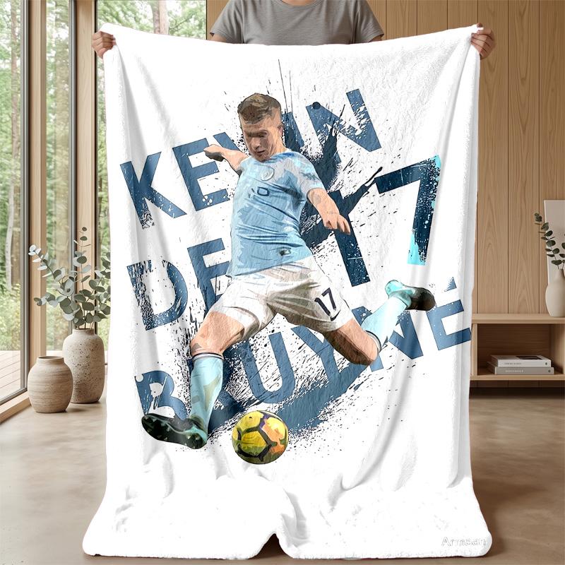 Kevin De Bruyne Theme blanket Soft Flannel Blanket Plush Throw Blanket Cozy Sofa Bed Blanket for Home Decor