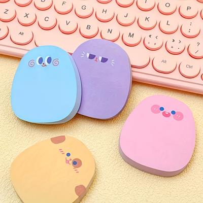 7-Pack of Random Color Sticky Notes, 60 Sheets Per Pack, Cute Expression Sticky Notes for Students, Colorful Message Notes,