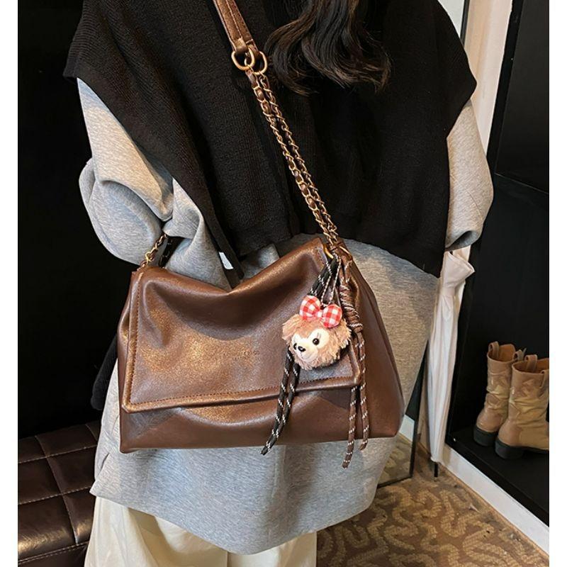 Summer retro large-capacity bag women's new versatile soft leather tote bag premium chain shoulder messenger bag