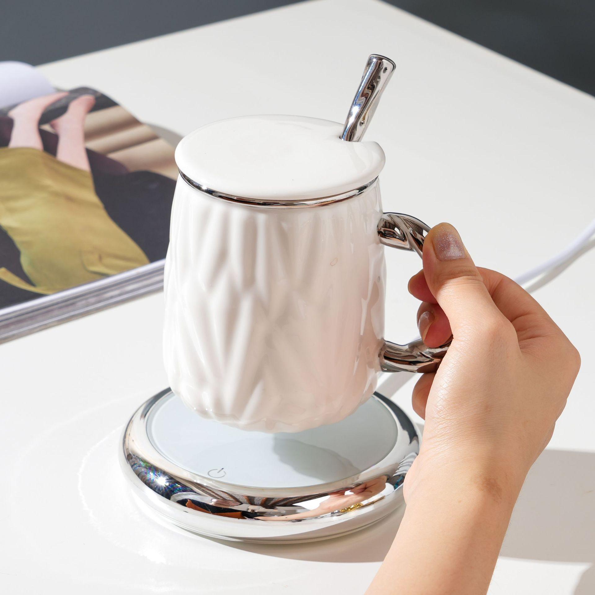 

Легкая роскошная керамическая 55-градусная теплая чашка-термос с автоматической постоянной термокружкой, изоляционной подкладкой, умной кружкой, подарочной коробкой для воды, сувениром 450ml