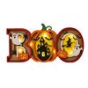 Halloween Night Light Wooden Light-up Boo Ornament Pumpkin Ghost Castle Table Decoration with Lights for Home Mantel Dining Table