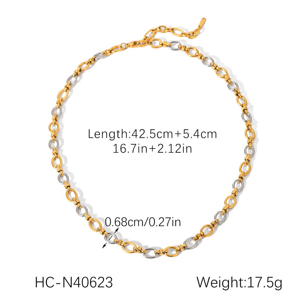 Euro-American Style Stainless Steel Necklace, Light Luxury High-end Layered Jewelry, Fashionable Versatile Clavicle Chain