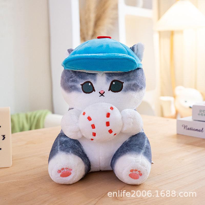 Cute Mofusand Cat Plush Toy Flower/Heart Holding Kitten Stuffed Doll Soft Fluffy Animal Pillow for Home Decor Collectible Gift