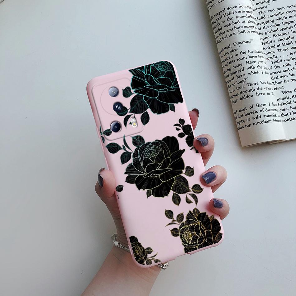 For Xiaomi 13 Lite 5G Case 2023 Luxury Black Dragon Painted Silicone Phone Cover for Xiaomi Mi 13 Lite 6.55'' Coque Capas 13Lite