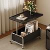 Movable Coffee Table Wooden Portable Sofa Side Bedside Morden Nordic Coffee Tables with Storage and Wheels Living Room Furniture