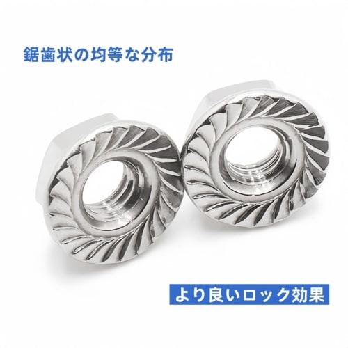 304 Stainless Steel Hex Flange Nuts, M10, 14-Pack, Serrated Flange Lock Nuts, DIN6923
