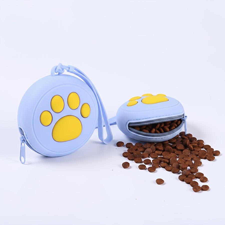 Paw Print Pet Training Treat Pouch Portable Round Bag Lightweight Durable Easy Clean For Puppy Outdoor Walking Daily Feeding Use
