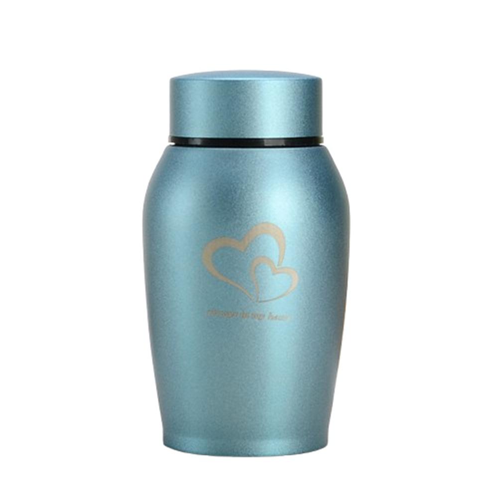 

Stainless Steel Pet Memorials Urn Waterproof Heart Pattern Pet Ash Holder with Lid Sealed Cat Cremation Urns Funeral Supplies синій