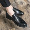 Frühlings- und Herbst Herren Business Handschuhe Lederschuhe Übergröße Schlichte Einfarbige Kleider-Loafer Bräutigam Hochzeit Herrenschuhe