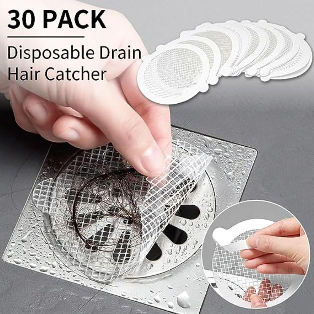 

30 шт., оптоволоконный сливной чехол для душа, круглый фильтр, наклейка, ловушка для волос, сито, аксессуары для ванной комнаты
