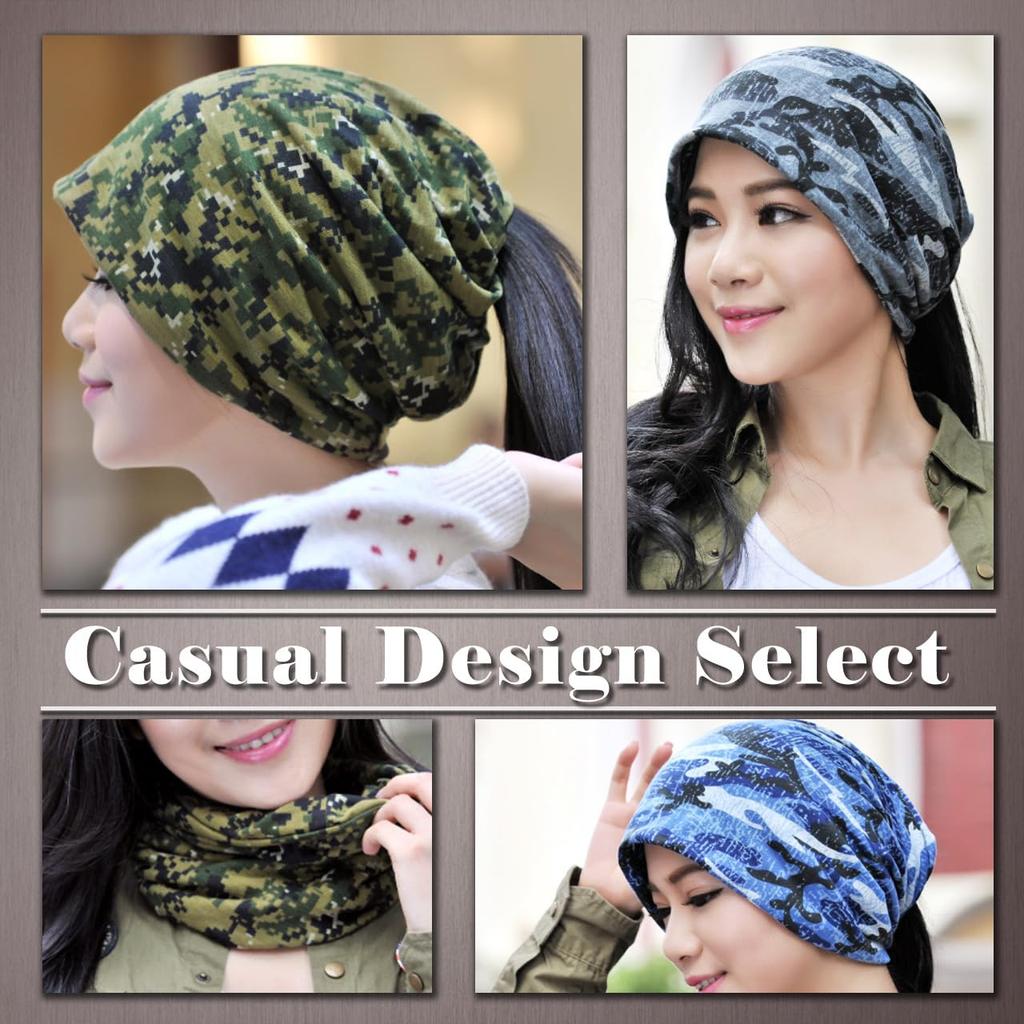 One Limitation Men's Camouflage Military Knit Neck Warmer Hat (Green)