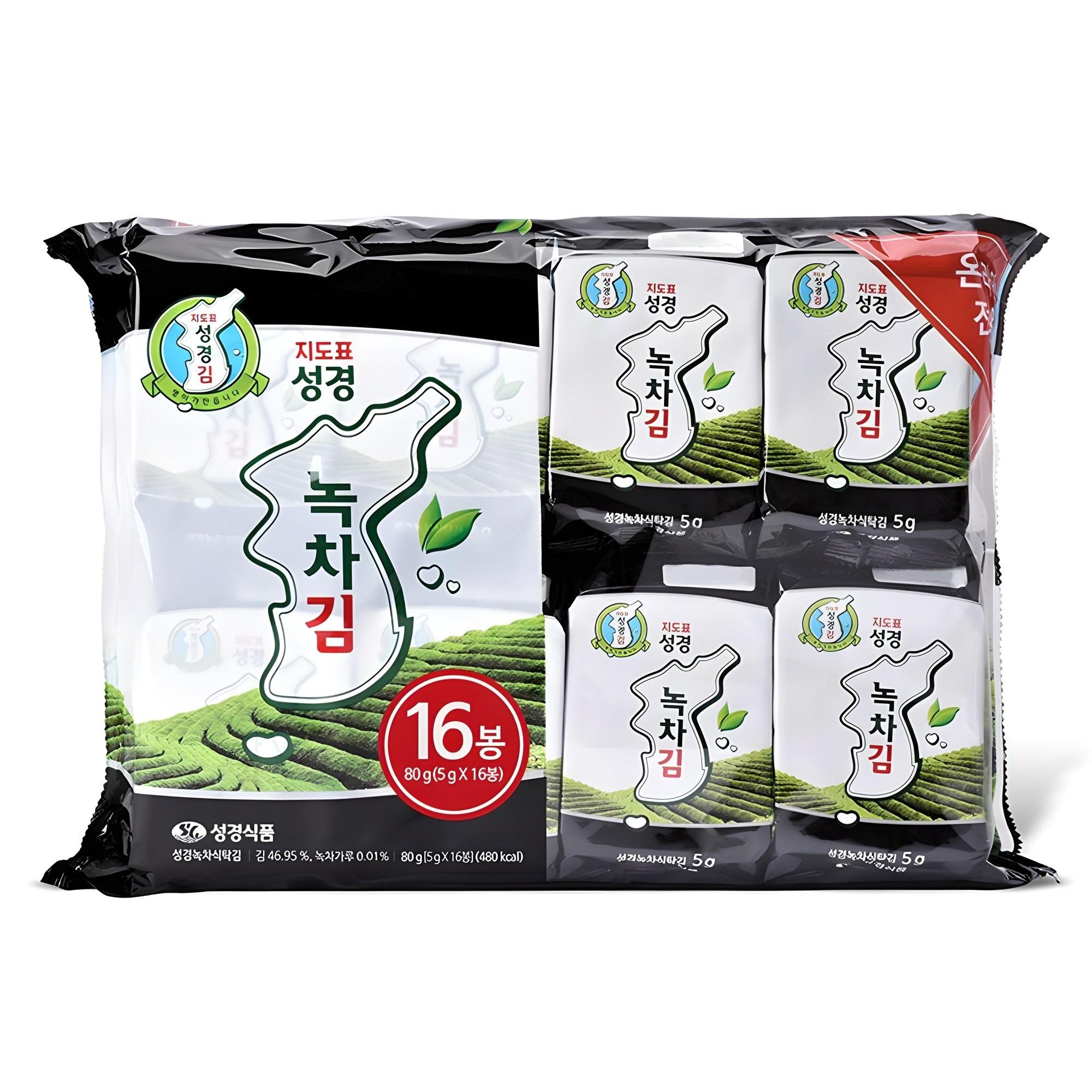 Jidopyo Seonggyeong Green Tea Seasoned Seaweed Table Laver 80g