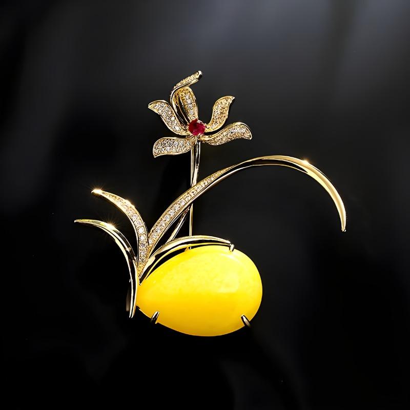 Design-sense Orchid Brooch, High-end, Fashionable, Individual and Elegant Brooch, Coat Cardigan, Exquisite and Luxurious Brooch