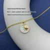 Exquisite S925 Sterling Silver Sun Necklace with Gold-Plated Freshwater Mother-of-Pearl
