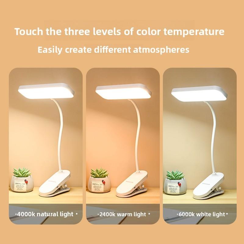 Led Clip On Desk Lamp Adjustable Brightness Room Reading Study Bedside Light