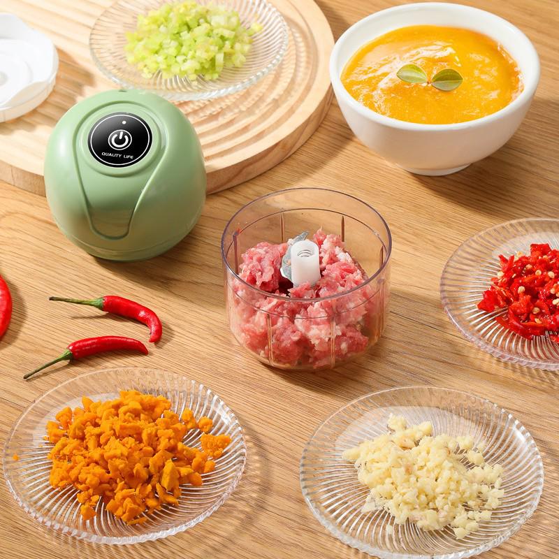 Six-Blade Mini Garlic & Food Chopper with Transparent Cup