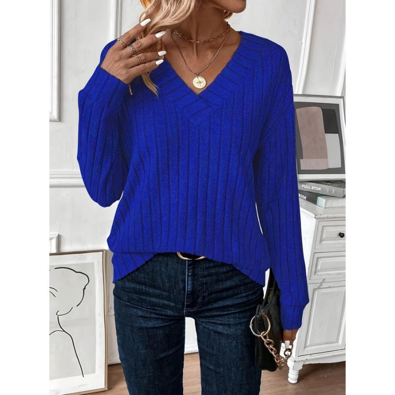 DAFIFY Damenmode, lässig, Frühling und Herbst, einfarbig, langärmelig, V-Ausschnitt, Blusen und Hemden