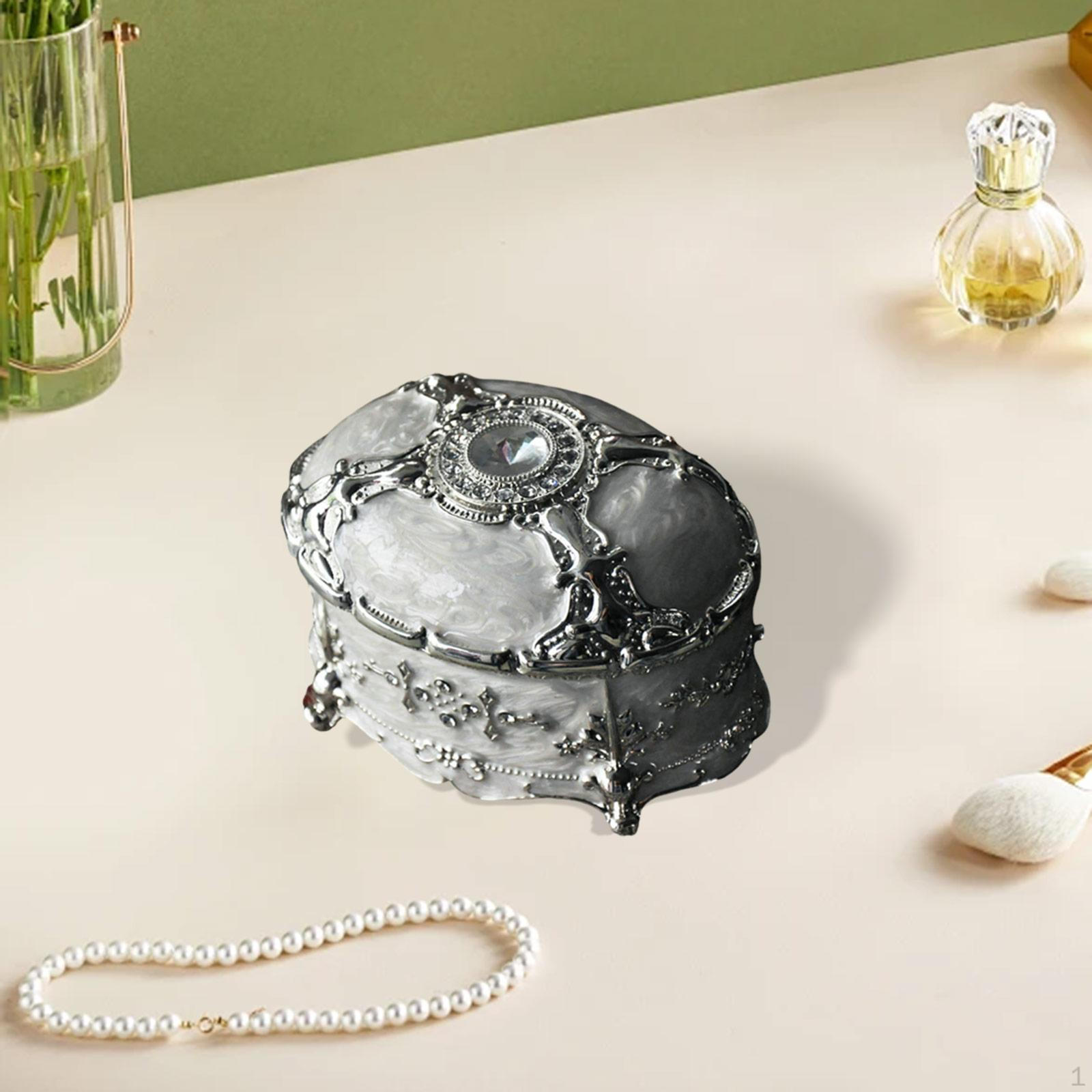 

Овальная шкатулка для хранения украшений коллекционное украшение небольшой органайзер для ожерелий безделушка 11cmx8cmx6cm