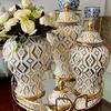 Ceramic Decorative vaseTabletop American Decor Jar Storage Universal Jar Ceramic Ornament Living Room Home  Decor Flower Vase