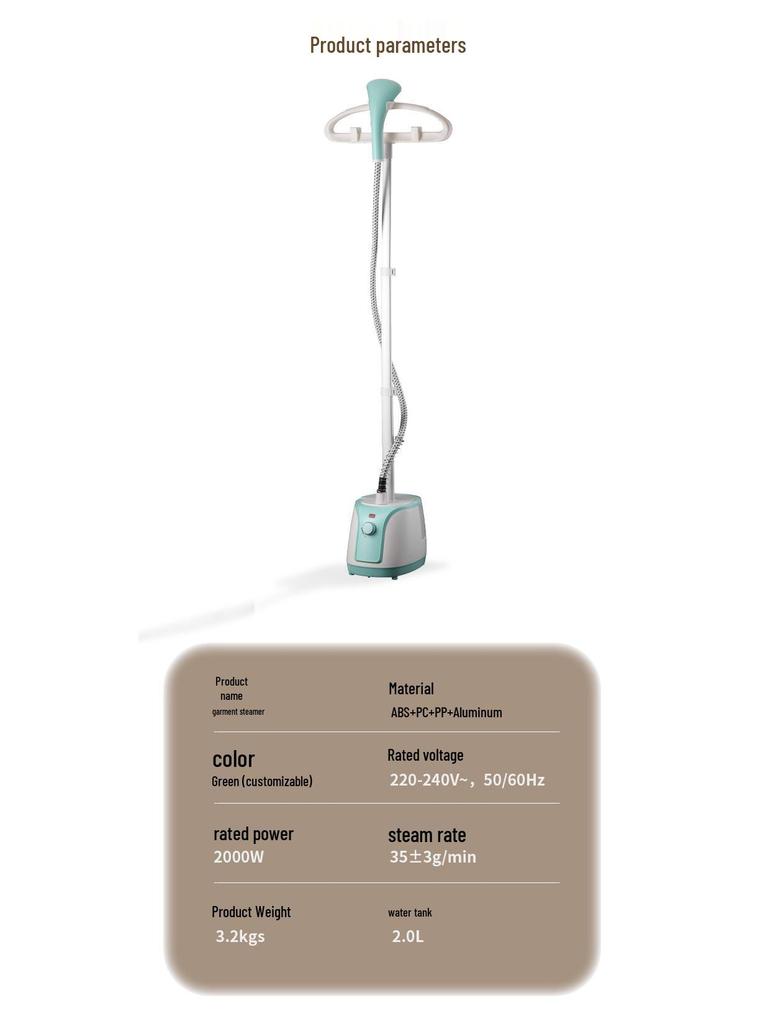 Dual-Rod Vertical Garment Steamer with Ironing Board, Large Steam Output, and Spacious Water Tank for Home Use