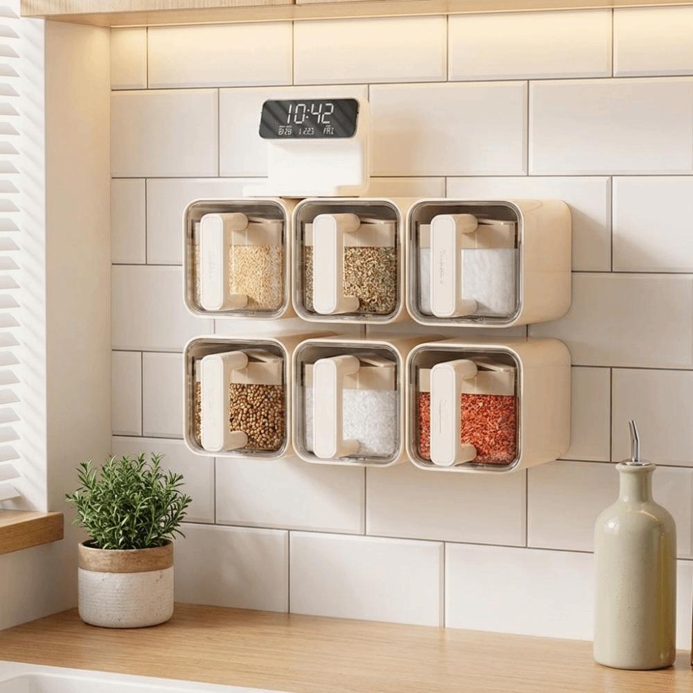No Punch Spice Storage Rack Wall-Mounted Spice Storage Container Seasoning Boxes  Condiment Storage