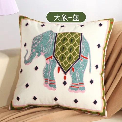 Cotton Ethnic Style Embroidery Pillow Case Car Pillow Cover Sofa Large Cushion Cover 45x45cm Luxury Pillow Case