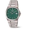 BOCCIA TITANIUM Men's All-Titanium Watch, Silver/Green, 3657-03, Hypoallergenic, German-Made, 2023SS.