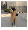 Women's Mid-Length Double-Breasted Wool Camel Coat - Autumn/Winter Korean Style Trend