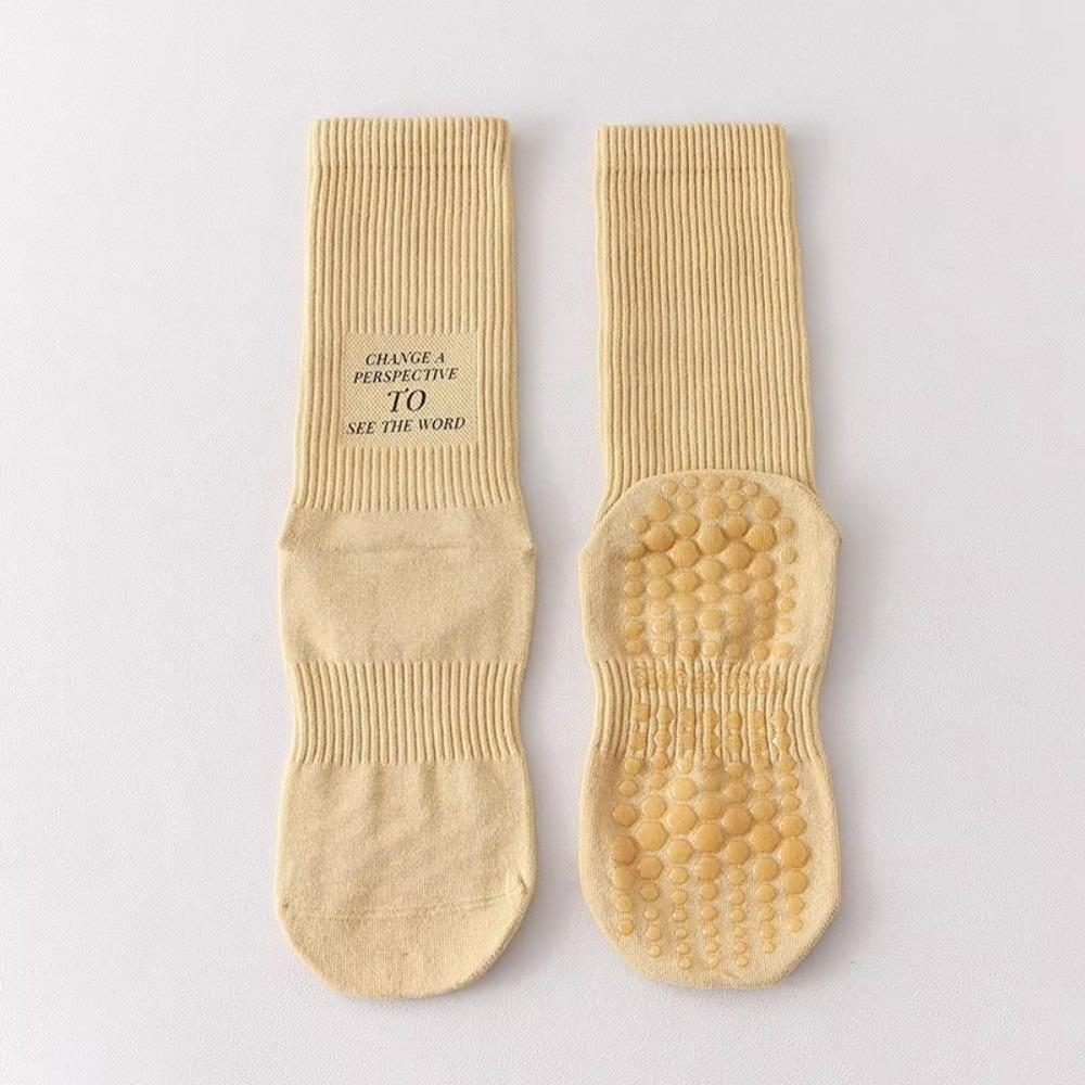 Professional Women Mid Tube Socks Anti Slip Pilates Socks Special Sports Socks  Exercise Fitness жёлтый