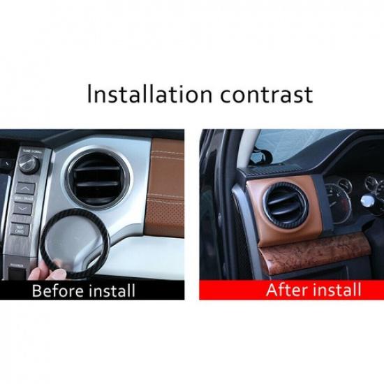 ABS Carbon Fiber Air Condition Outlet Ring Cover Trim Fits Toyota Tundra 14-