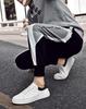 Men's Autumn Casual White Sneakers - British Style Soft Sole, Large Size Trendy Sports Board Shoes.