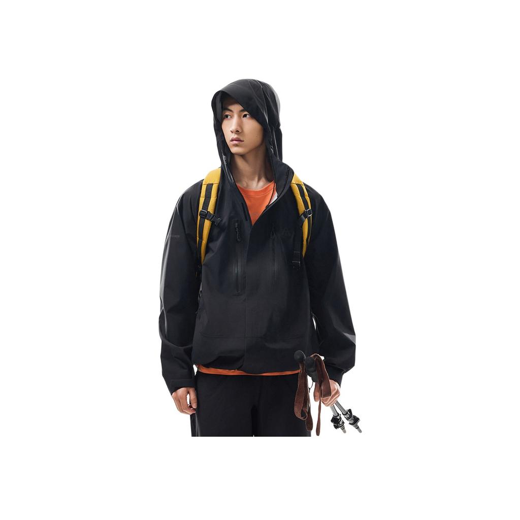 Anta Outdoor Series Simple Hard Shell Versatile Loose Fit Hooded Solid Color Windproof UV Protection Breathable Waterproof Jacket 952536601-3