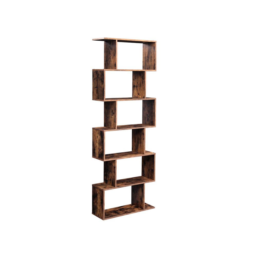 Freestanding bookcase 190.5cm Bookcase Standing shelf for presentation brown