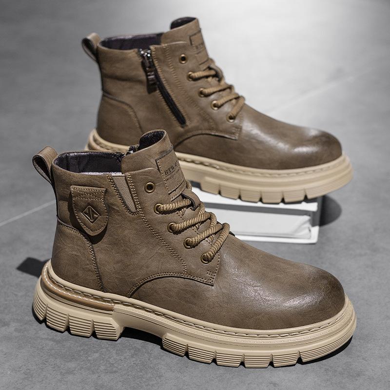 

Winter High Top Leather Martin Boots Work Boots Locomotive Boots Retro British Men s Shoes Chelsea Tactical Leather Boots 44