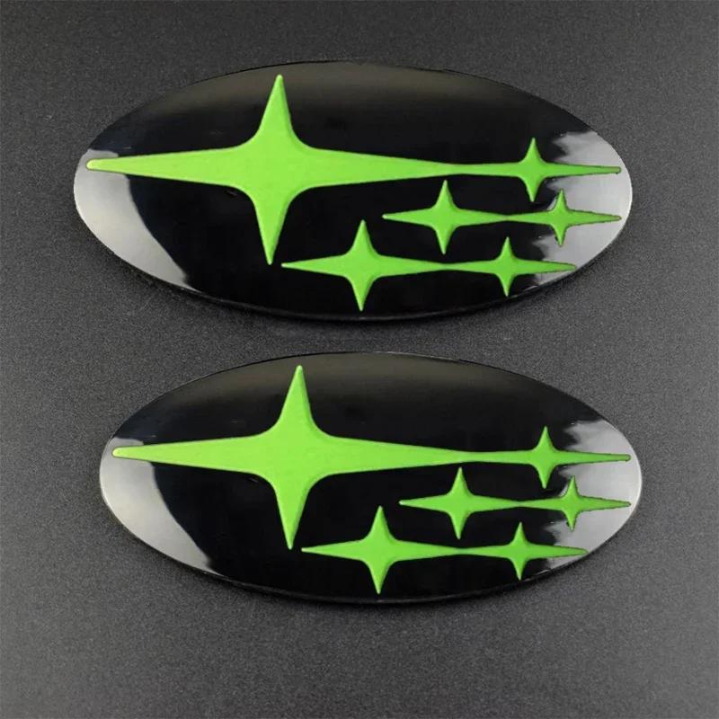 17.3x9.7cm Acrylic Front Emblem for Subaru Forester 2017-2021 Car Hood Badge Rear Trunk Logo Sticker W15.7x8cm Auto Accessories