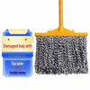 JINGZHOUSHIBANG Blue & White Cotton Mop with 120cm Threaded Pole
