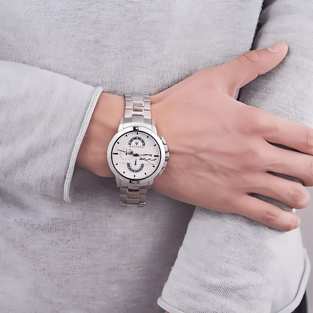 Maserati R8873619004 Ingegno Chronograph White Dial Men's Watch